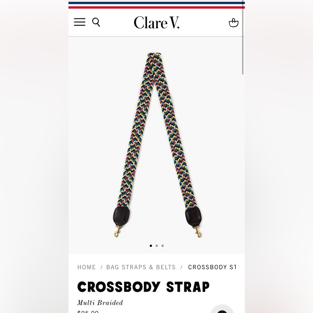 Clare V. Multi Braided Crossbody Strap EUC